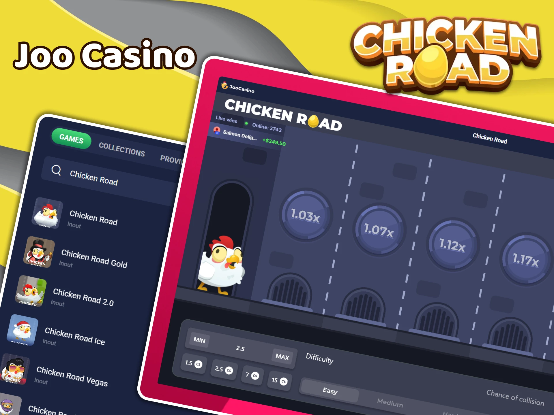 Have fun playing the Chicken Road game at Joo Casino.