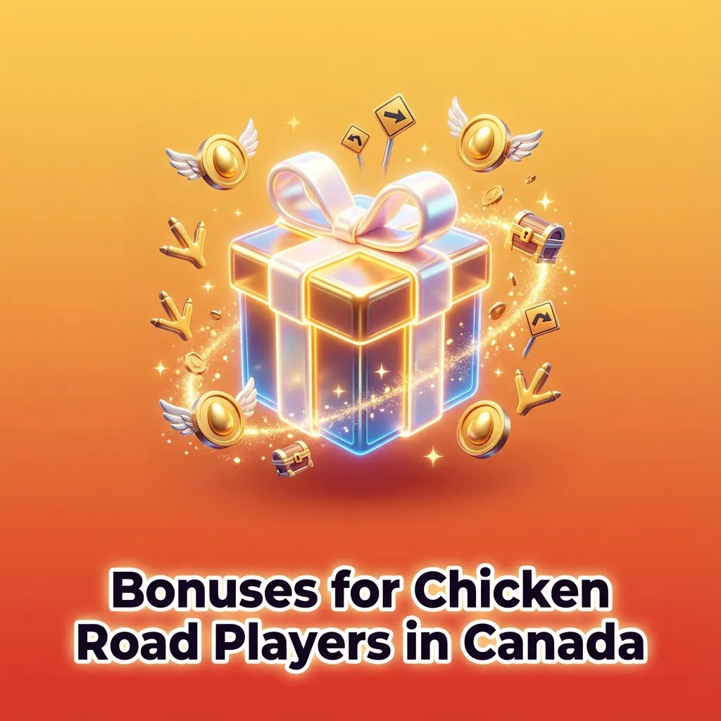 Canadian online casino promo icons and bonus text for Chicken Road crash game, including welcome offers and cashback.