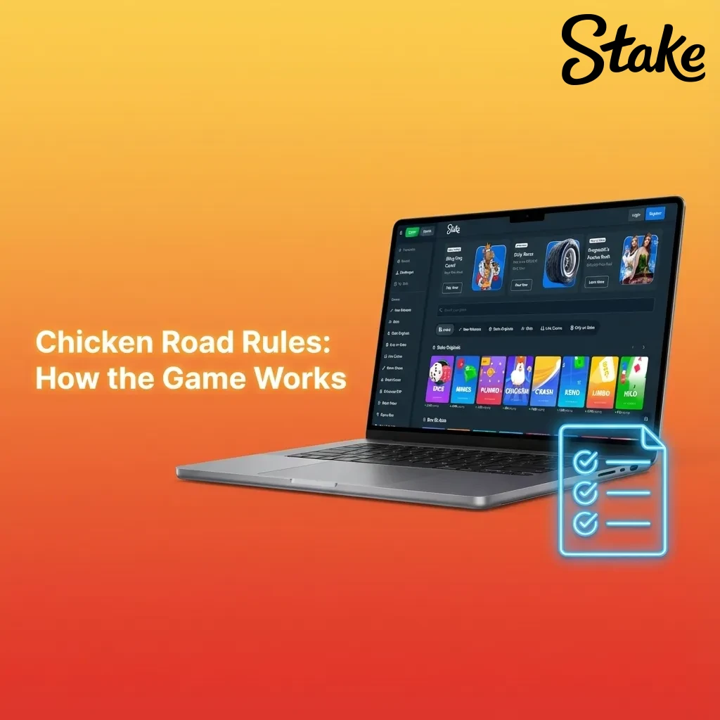 Illustration of a chicken crossing a road as a rising multiplier bar climbs toward a crash point in a betting game