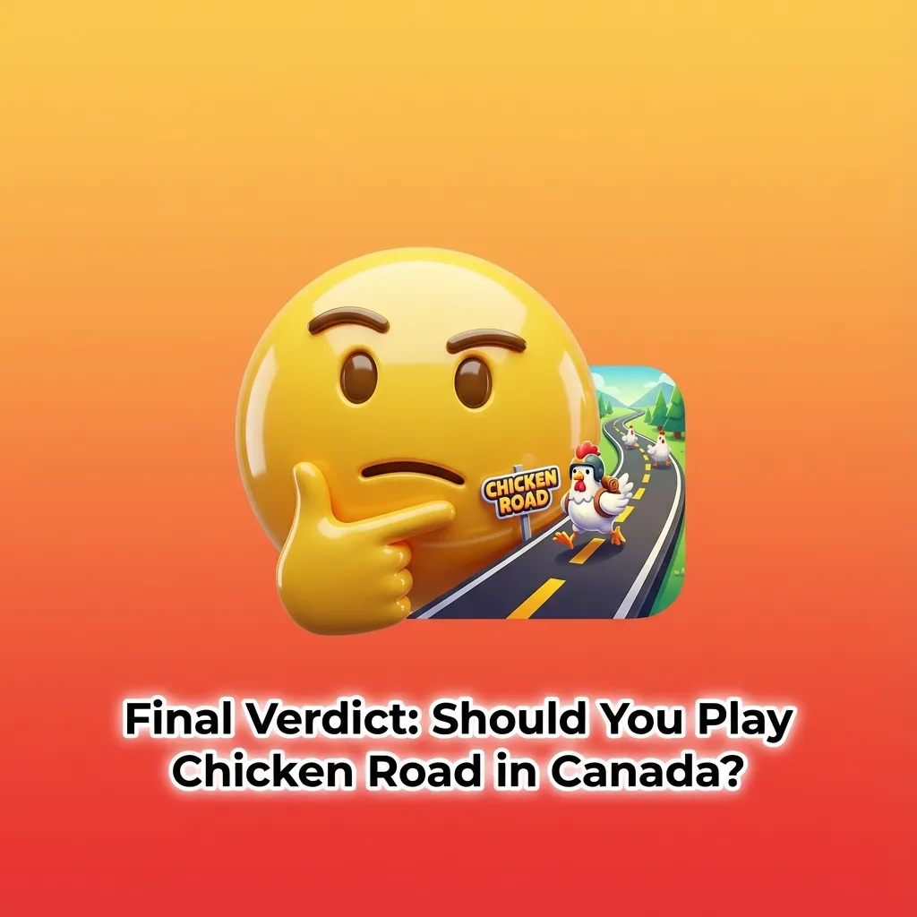 Graphic titled “Final Verdict: Should You Play Chicken Road in Canada?” summarizing pros, risks, and responsible play tips