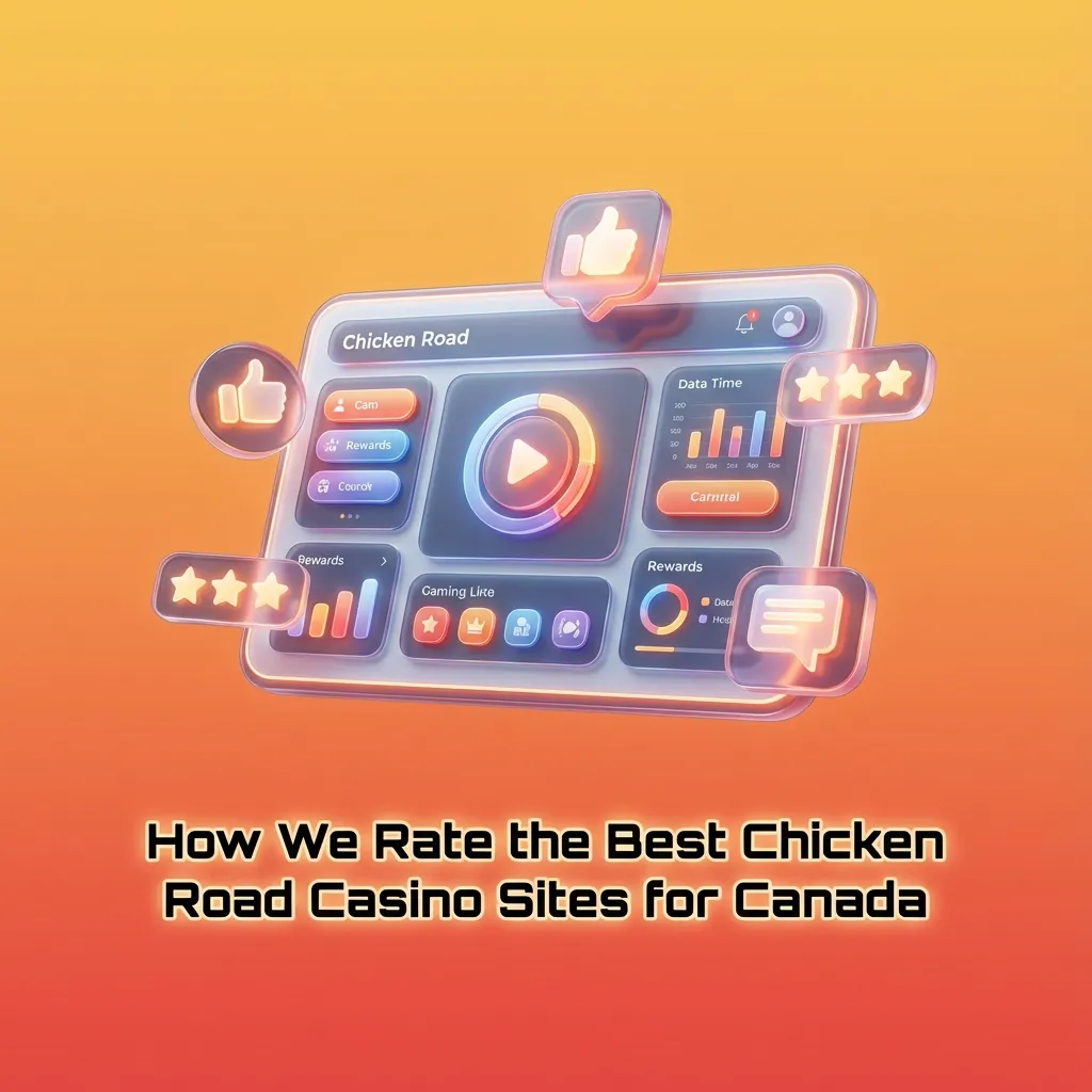 Icons representing security, licensing, payments, bonuses, support and mobile for rating Canadian Chicken Road casino sites