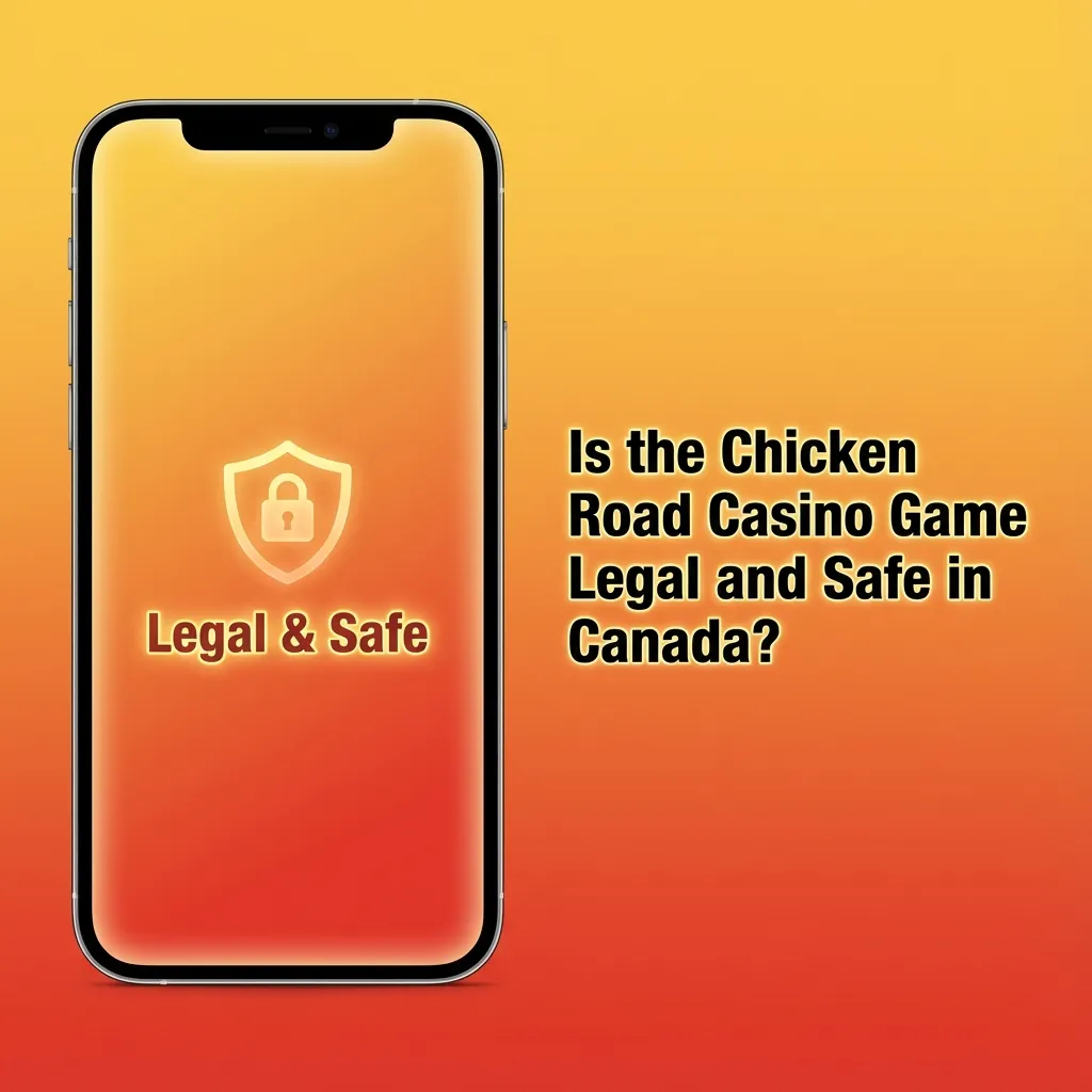 Graphic asking if Chicken Road casino game is legal and safe in Canada, highlighting RTP, RNG audits, and offshore licensed sites.