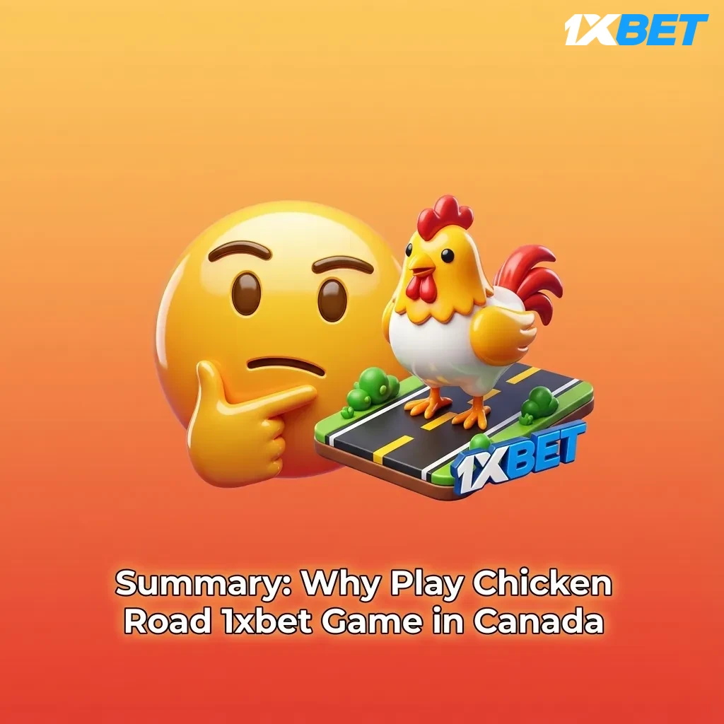 Promotional banner for Chicken Road crash game on 1xBet Canada, highlighting bonuses, mobile access, and secure real-money play