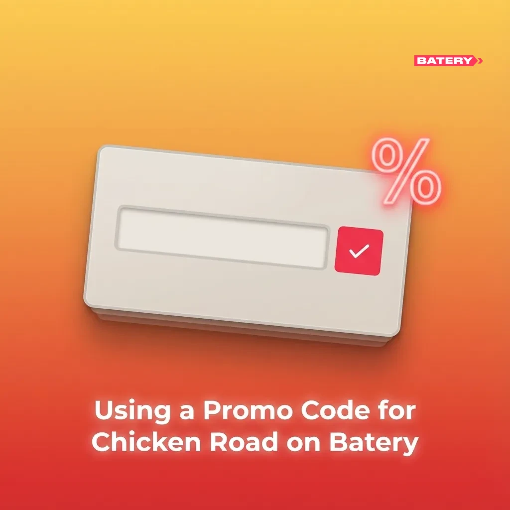 Promo code CHICKENCA highlighted on Chicken Road Batery registration and cashier bonus screen