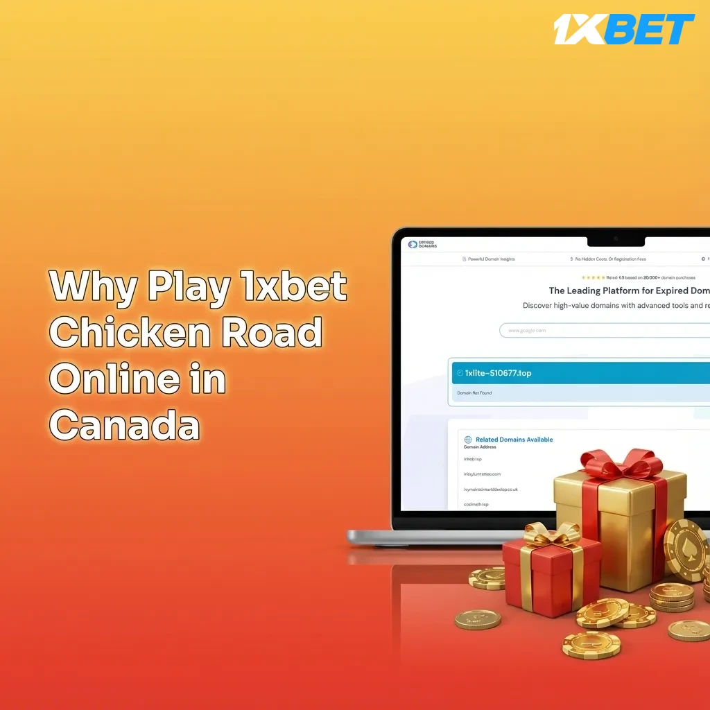 Canadian player viewing 1xbet Chicken Road crash game interface with stats, cashout button, and betting options on screen