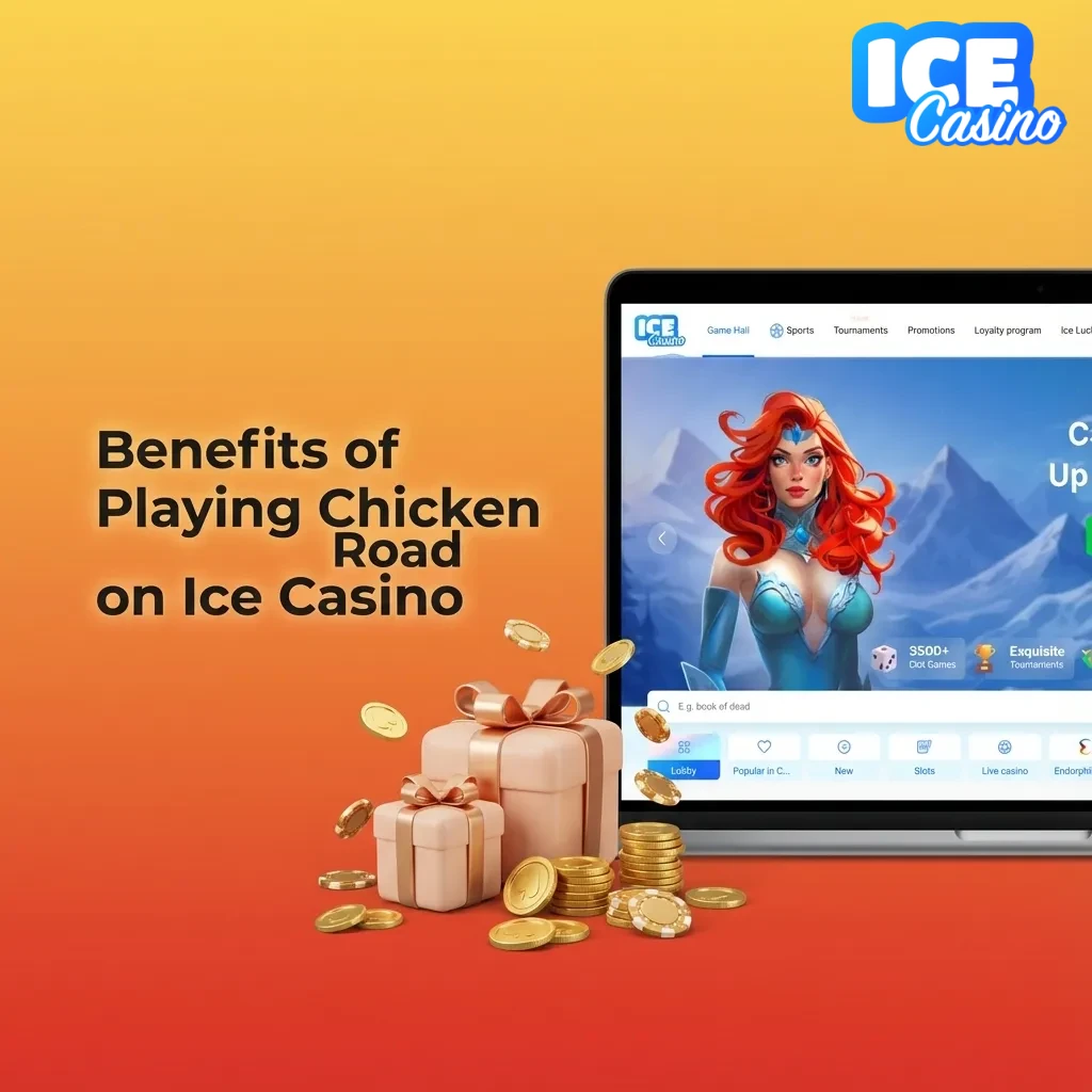 Chicken Road game interface on Ice Casino showing live stats, cashout button, and mobile-friendly gaming features