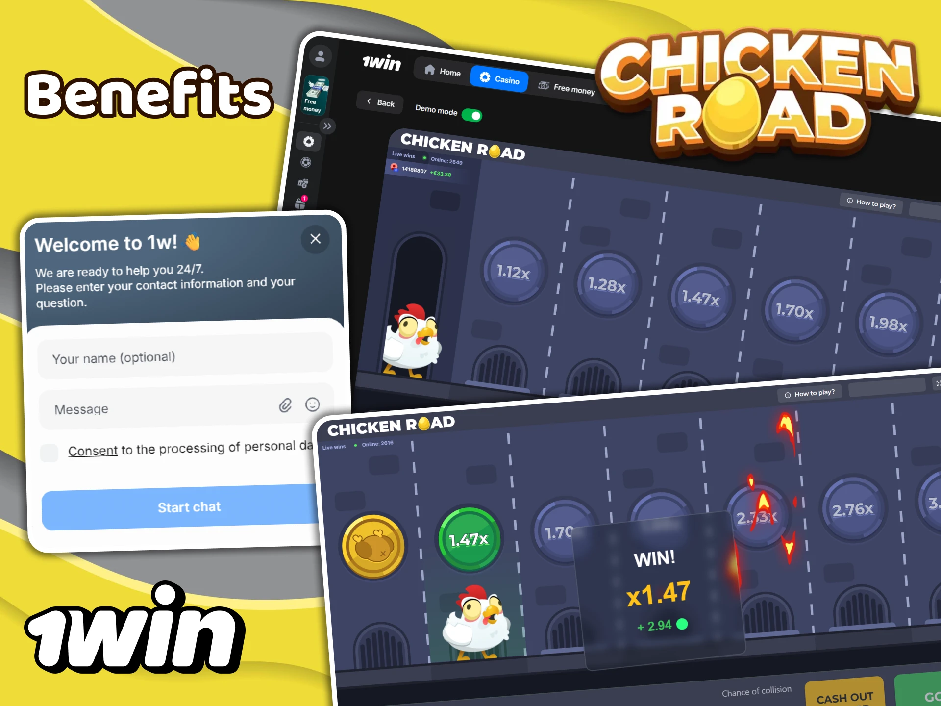Check out the main advantages of the 1win website and why you should play Chicken Road there.