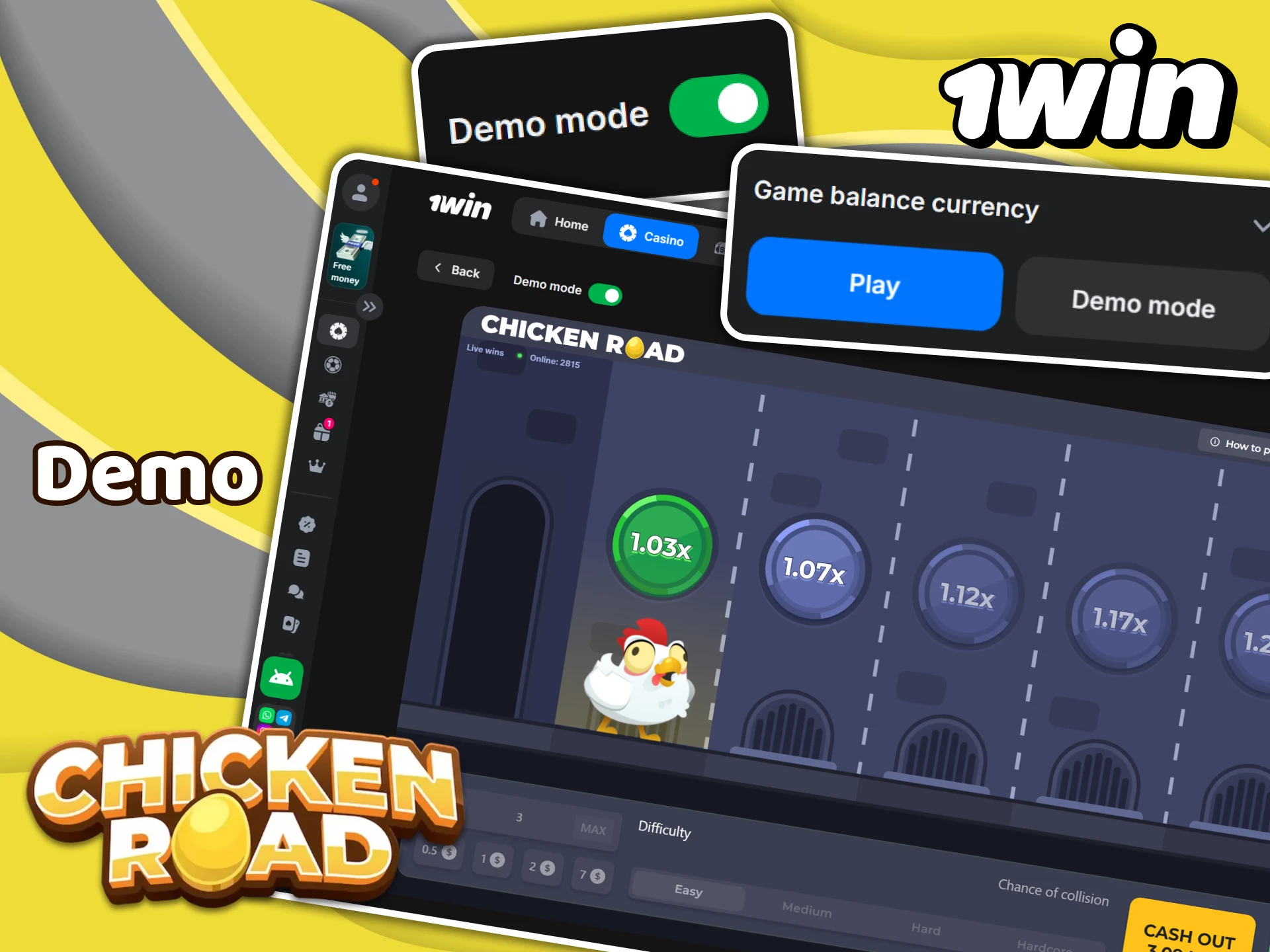 Try Chicken Road demo mode on the 1win platform.