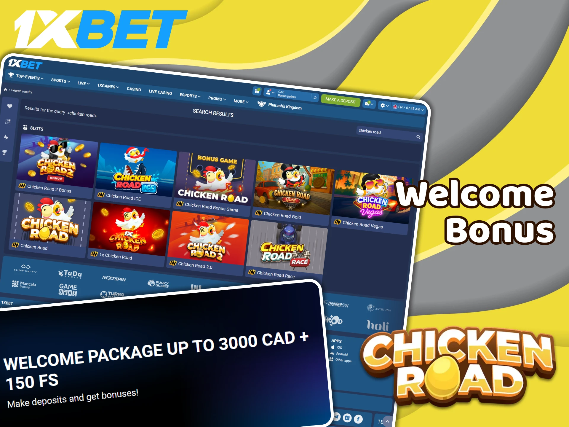 1XBet offers exclusive welcome bonuses for Chicken Road players.