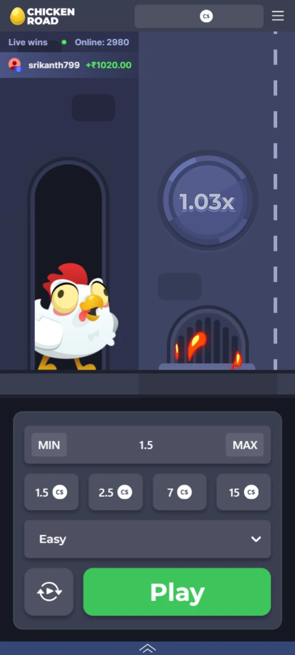 Open the Chicken Road game, place your first bet, and start playing.