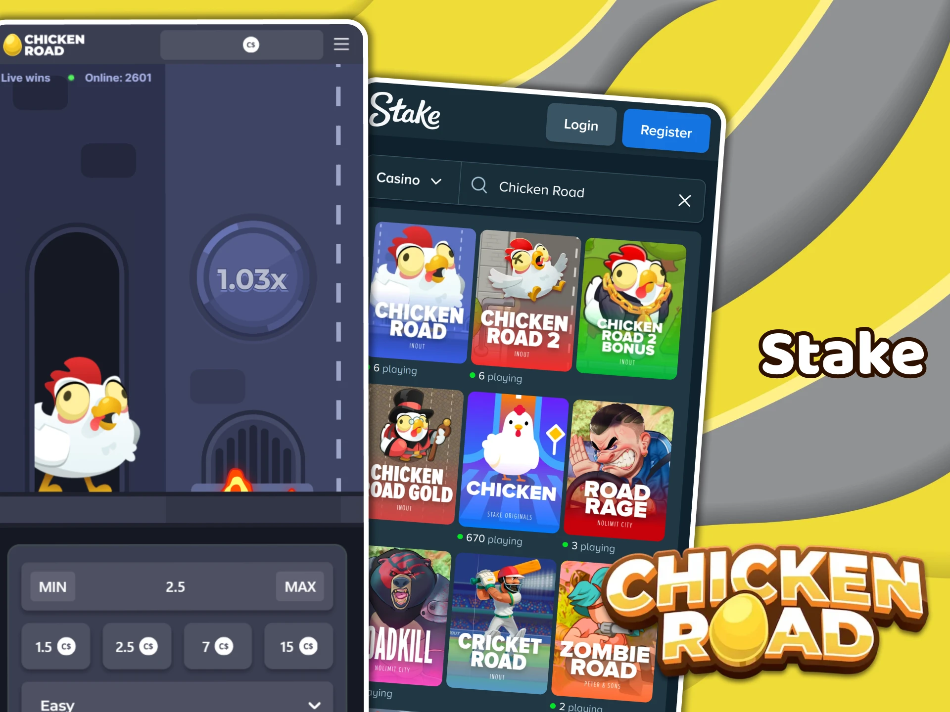 Download the Stake APK file to your phone, install it, and enjoy Chicken Road right on your device.