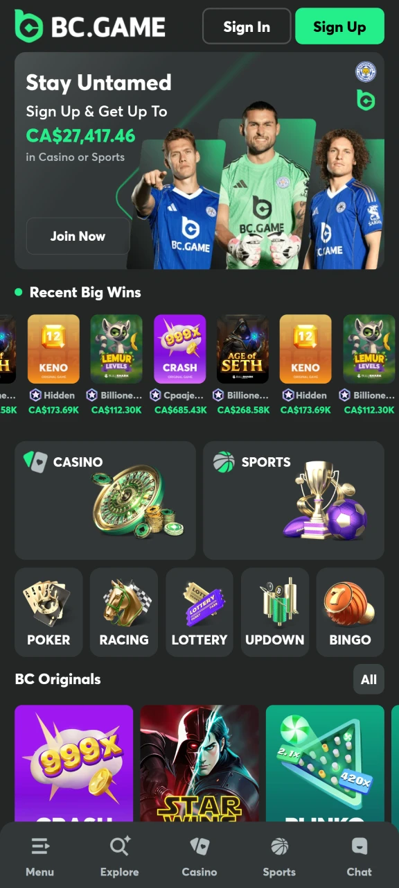 Open the BC Game website, create an account, and play Chicken Road.