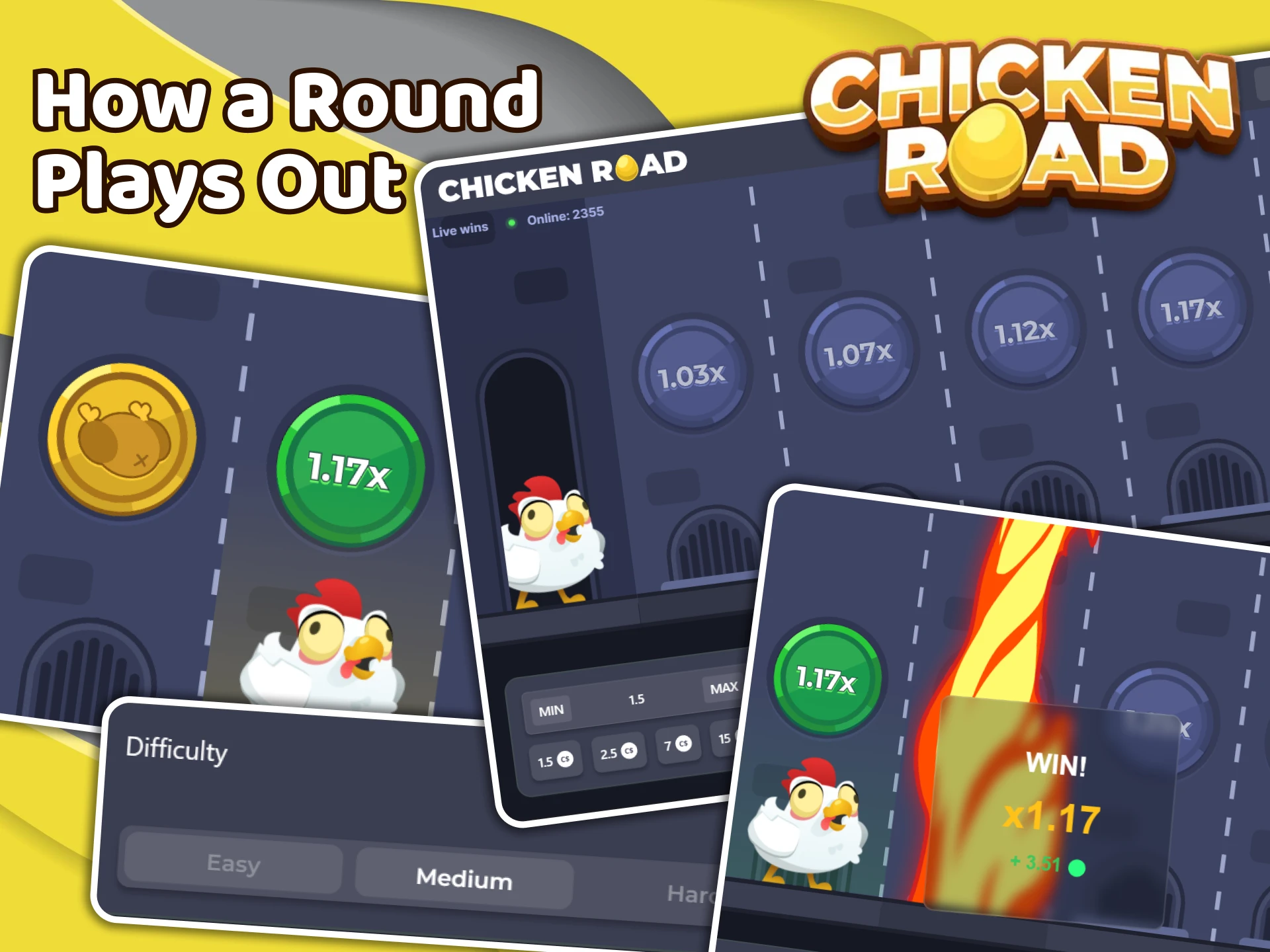 Learn more about the rounds of the Chicken Road game.