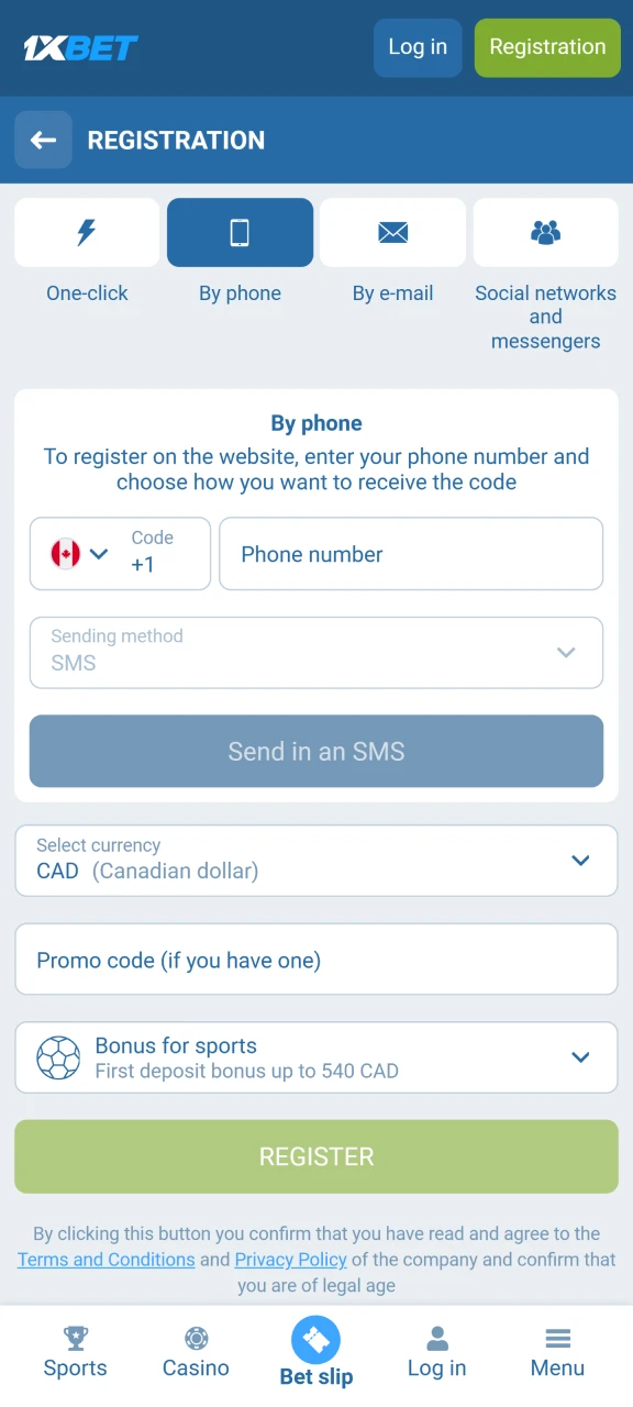 Choose a registration method and create your account to play Chicken Road.