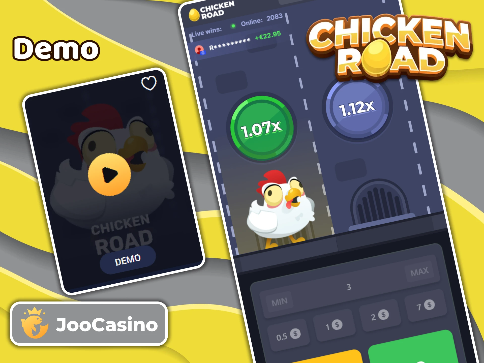 Play in Chicken Road demo mode to practice on the Joo Casino platform.